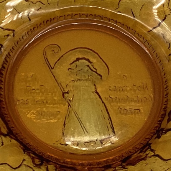 Three Indiana Glass Child’s Amber Plates Little Piggy,Bo Peep,Three Bears - Picture 3 of 9